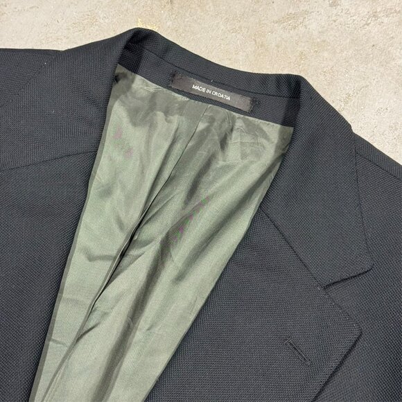 Hugo Boss Hopsack Blazer Wool Sport Coat Black "Tizian" 44L - Picture 6 of 11